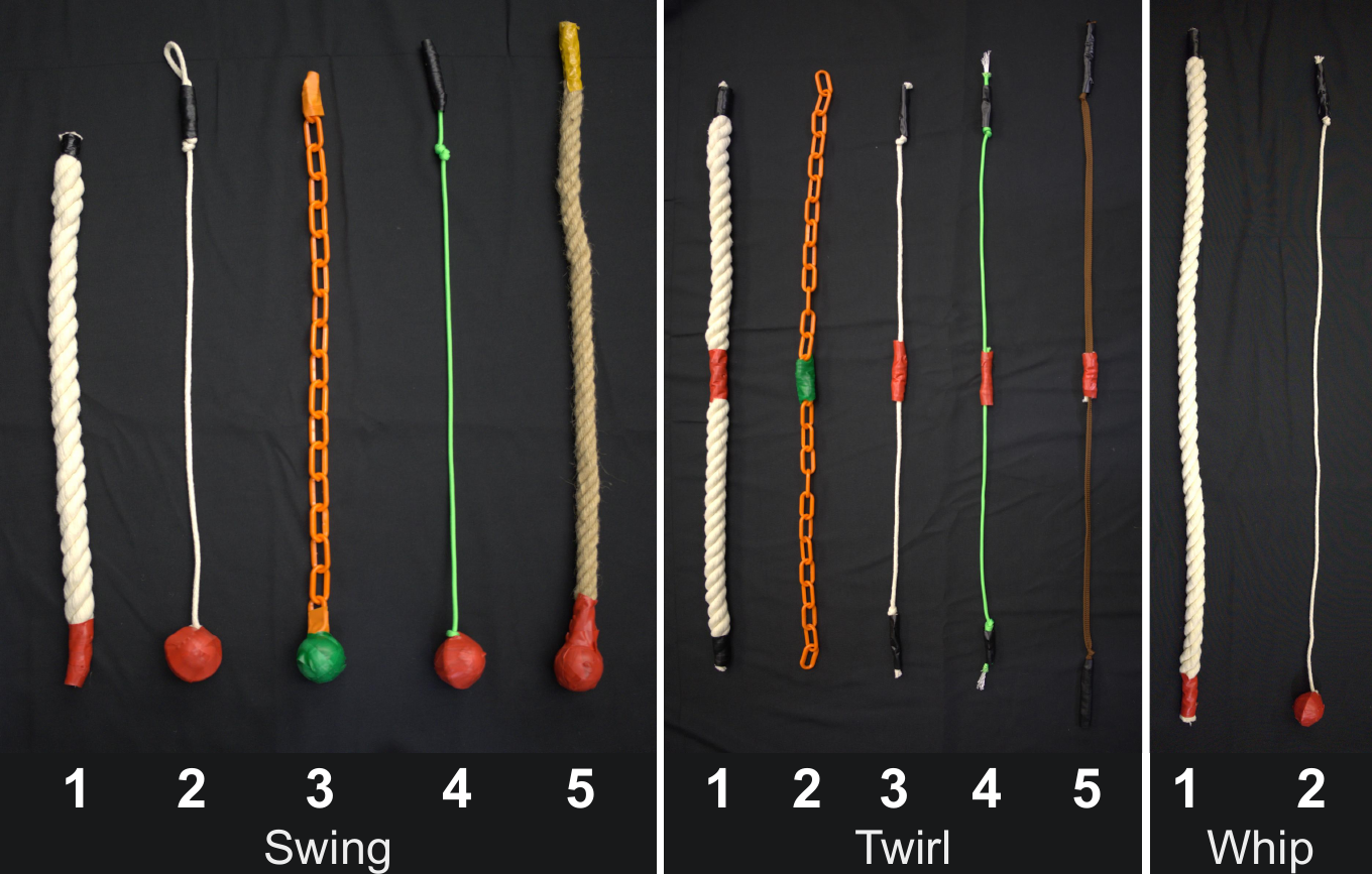 The physical ropes used for Rope Swing, Rope Twirl and Rope Whip